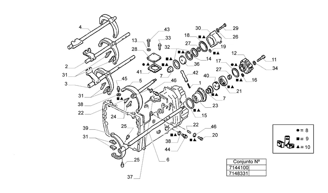 Vista explodida 1 do catálogo de peças Iveco Cursor 450E33TY