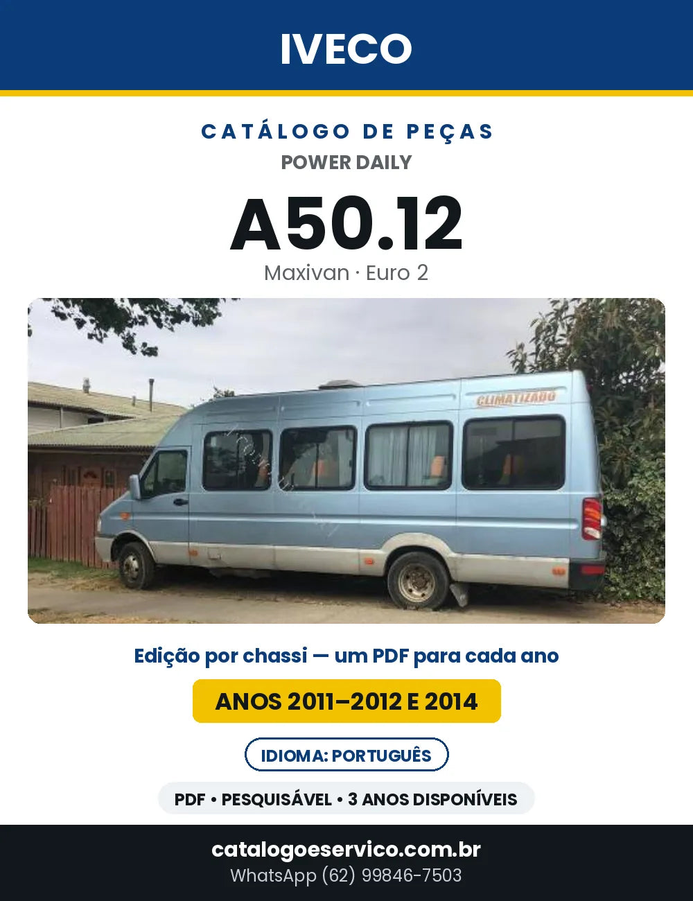 Catálogo de Peças Iveco Power Daily A50.12 Maxivan Euro 2 — Anos 2011–2012 e 2014 | PDF por Ano