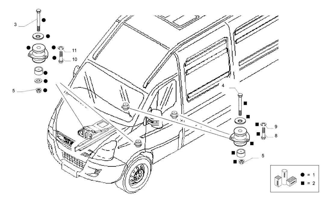 Vista explodida 1 do catálogo de peças Iveco Nova Daily 35S14 HD