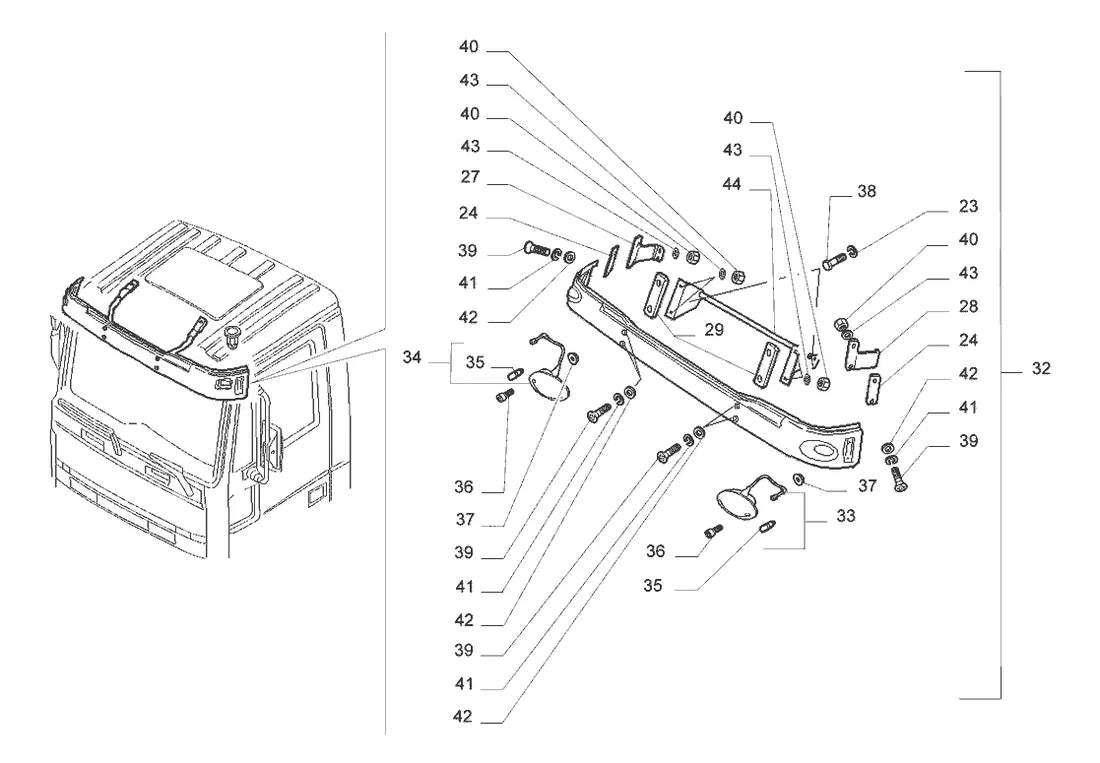 Vista explodida 3 do catálogo de peças Iveco Novo Stralis 740S41TZ NR