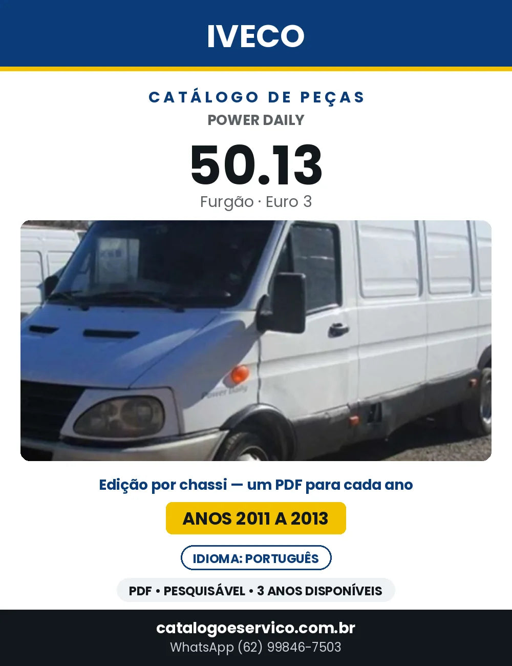 Catálogo de Peças Iveco Power Daily 50.13 Furgão Euro 3 — 2011 a 2013 | PDF por Ano