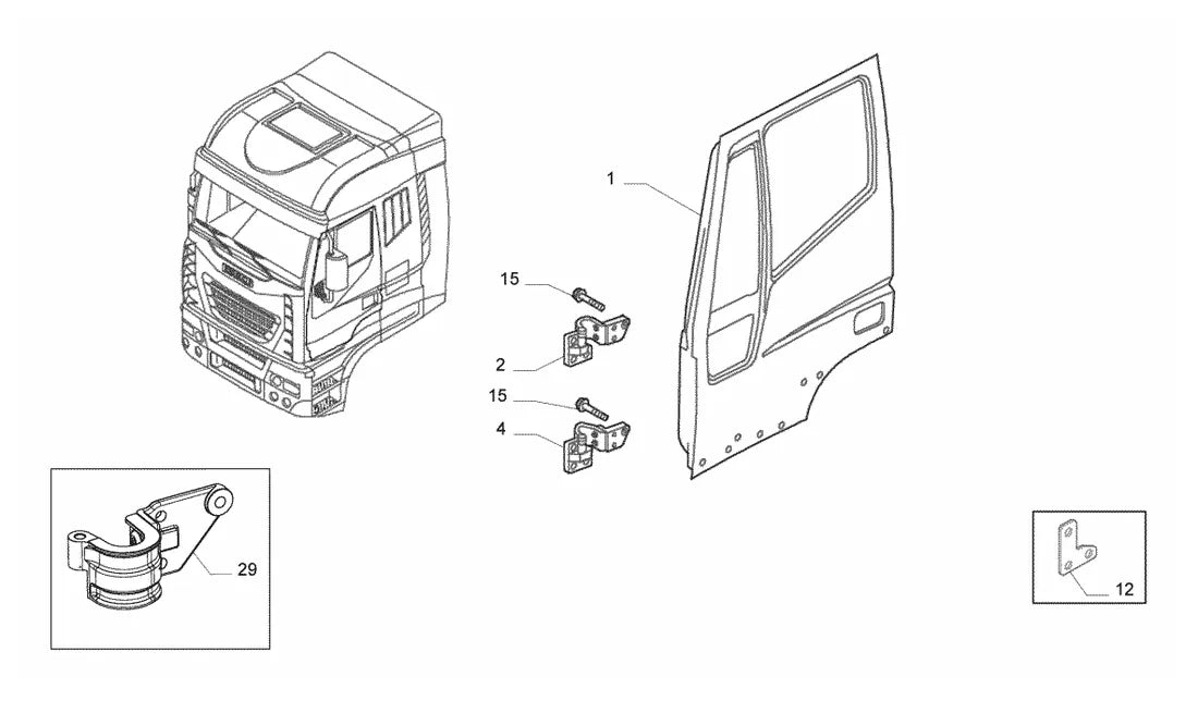 Vista explodida 1 do catálogo de peças Iveco Tector 260E25 Attack
