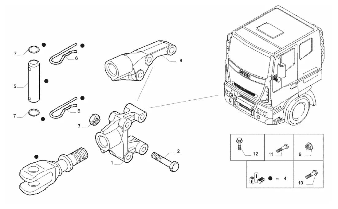 Vista explodida 2 do catálogo de peças Iveco Tector 260E25