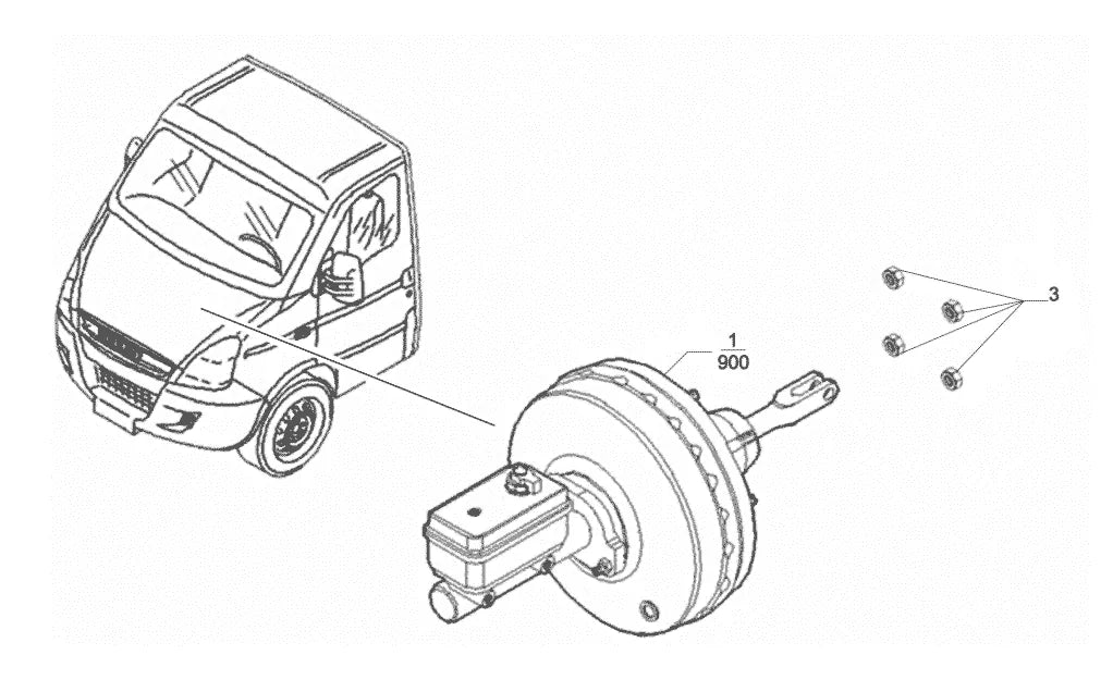 Vista explodida 3 do catálogo de peças Iveco Nova Daily Ecoline 55C17