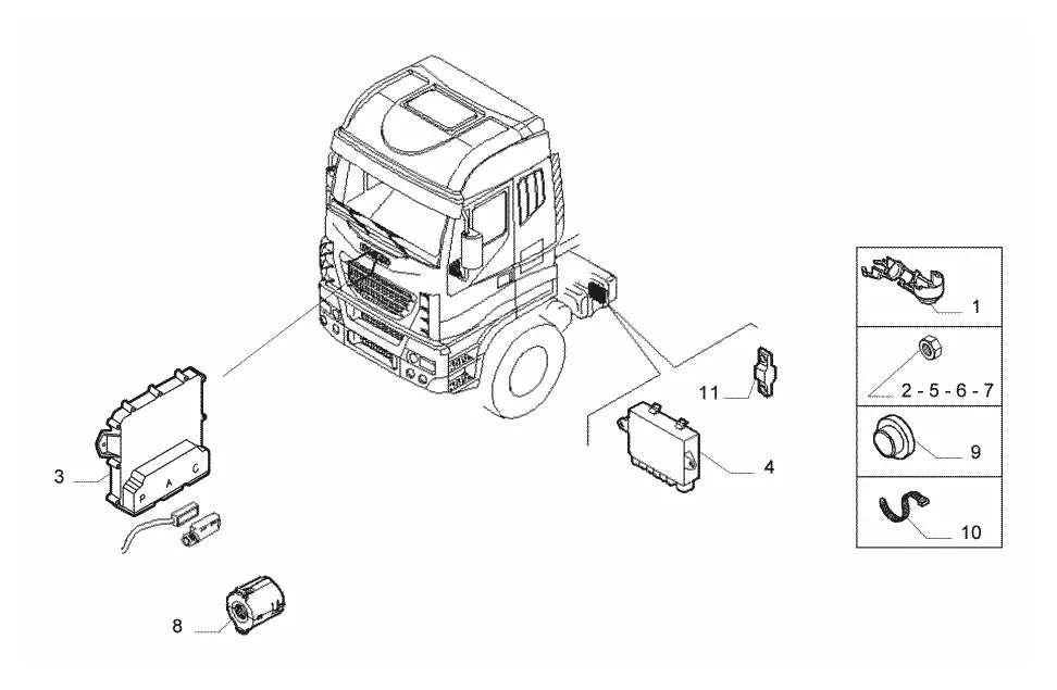 Vista explodida 1 do catálogo de peças Iveco Novo Stralis Ecoline 600S48T AS Eurotronic