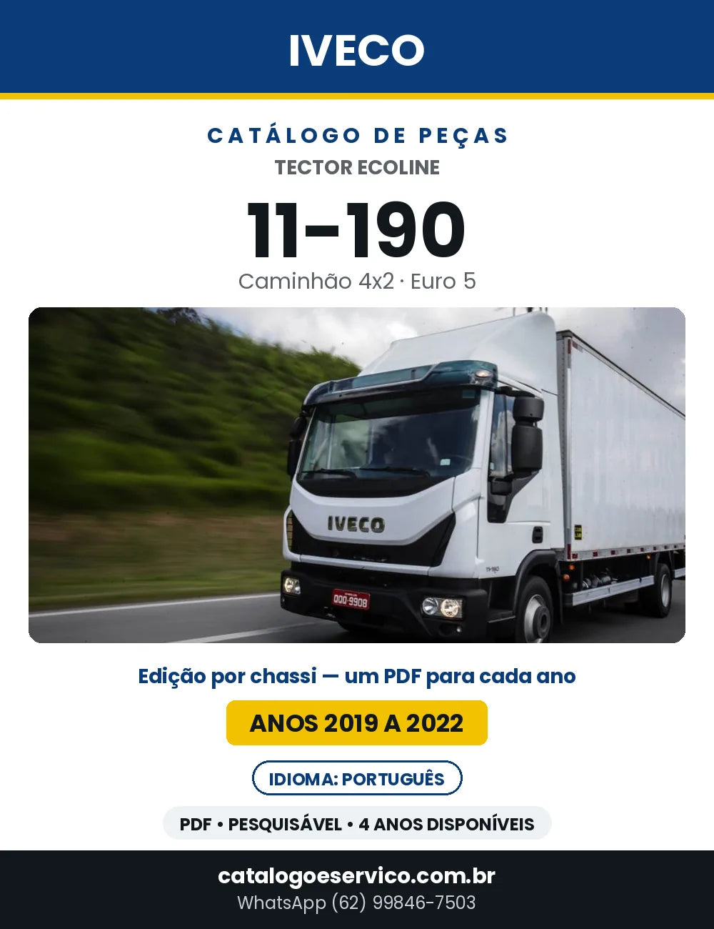 Catálogo de Peças Iveco Tector Ecoline 11-190 4x2 Euro 5 — 2019 a 2022 | PDF por Ano