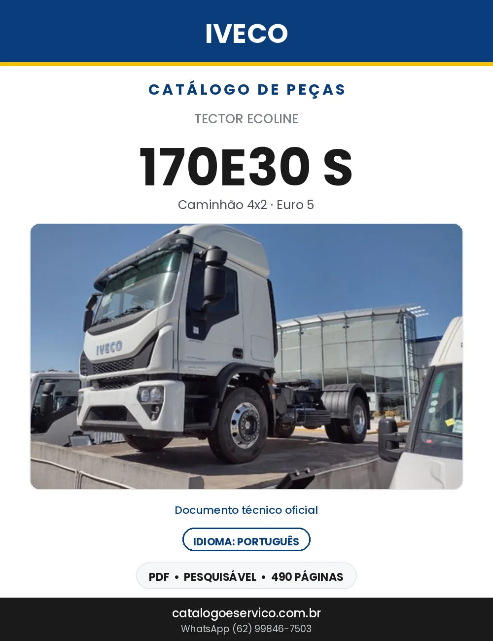 Catálogo de Peças Iveco Tector Ecoline 170E30 S 4x2 Euro 5 — 490 Páginas em PDF