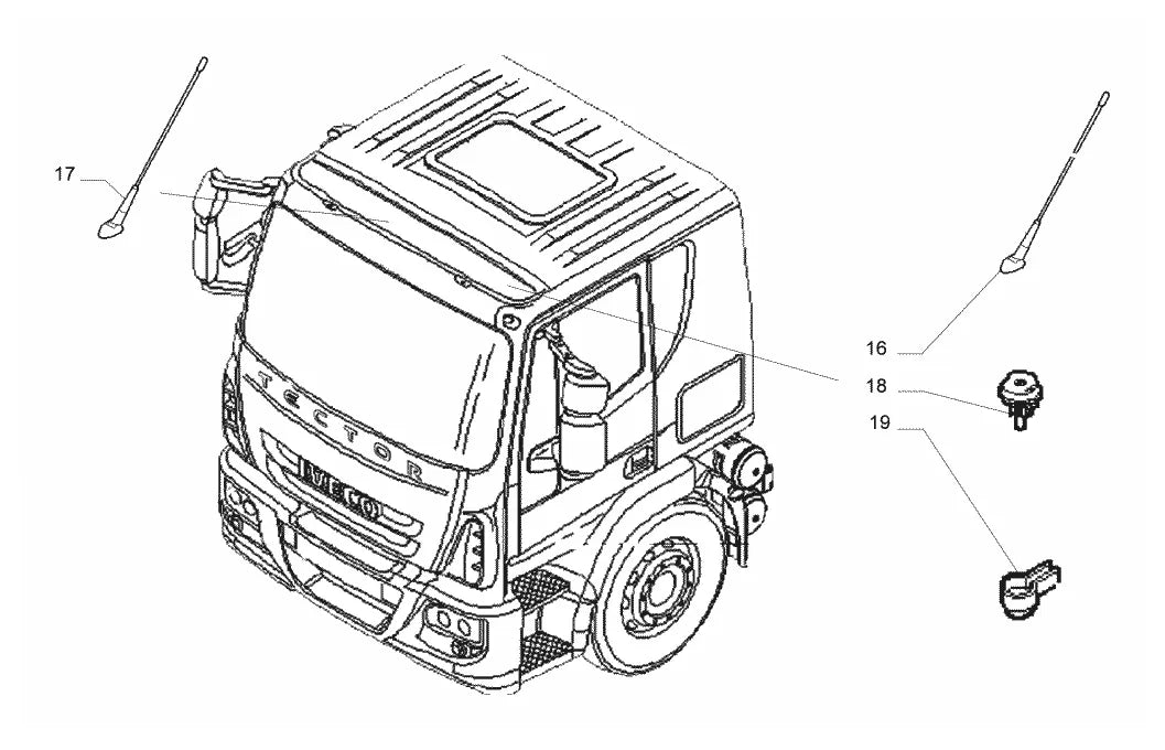 Vista explodida 2 do catálogo de peças Iveco Tector Ecoline 31-280