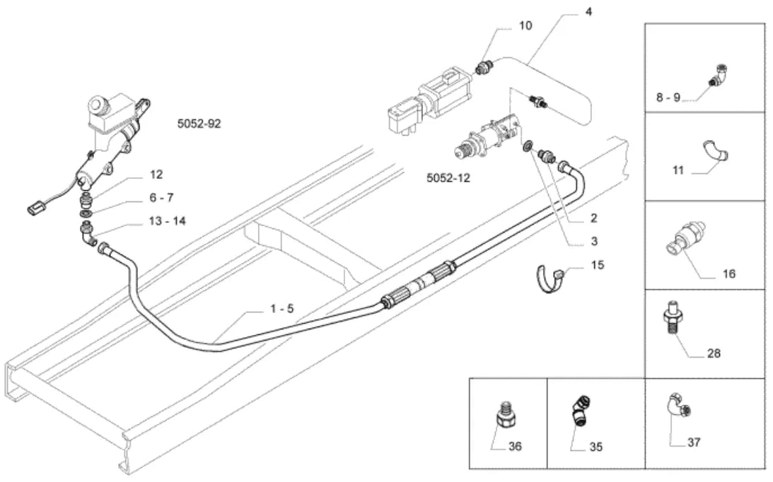 Vista explodida 2 do catálogo de peças Iveco Novo Stralis Ecoline 200S44 AT