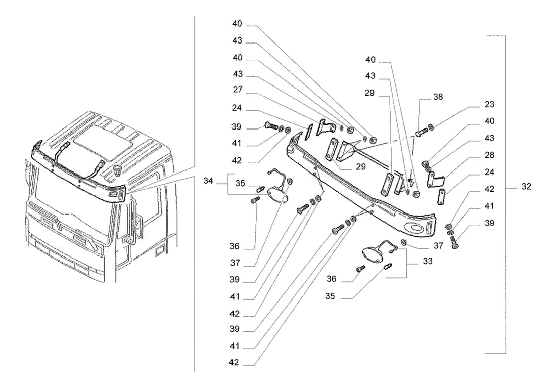 Vista explodida 1 do catálogo de peças Iveco Stralis 570S42T
