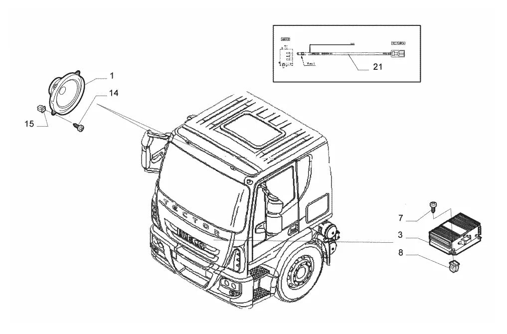 Vista explodida 2 do catálogo de peças Iveco Tector Ecoline 240-280