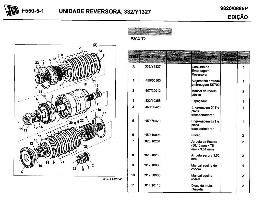 Catálogo de Peças JCB 3CX T2 Retroescavadeira — página interna 1