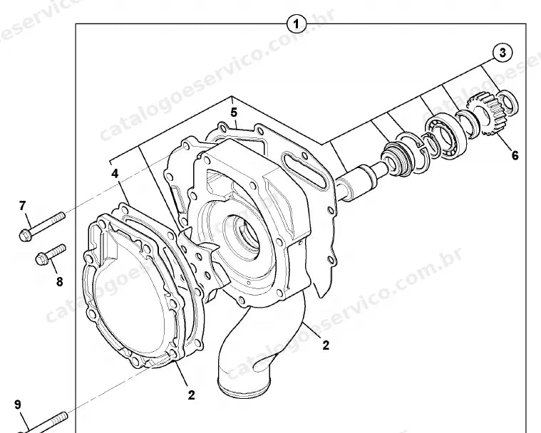 Catálogo de peças JCB 408ZX — vista explodida 4 de 4