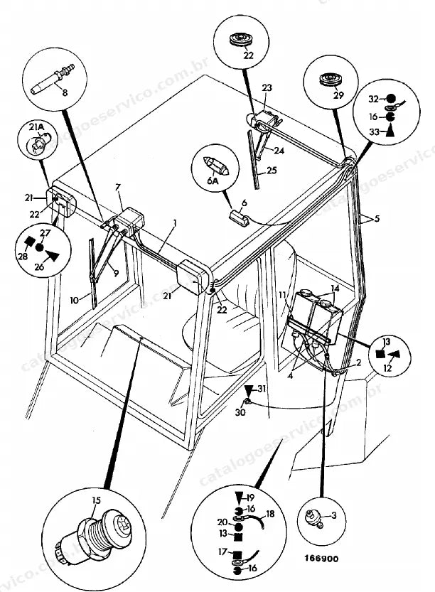Catálogo de peças JCB 425 — vista explodida 3 de 4