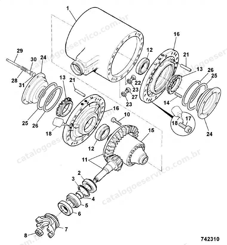 Catálogo de peças JCB 4CX — vista explodida 4 de 4