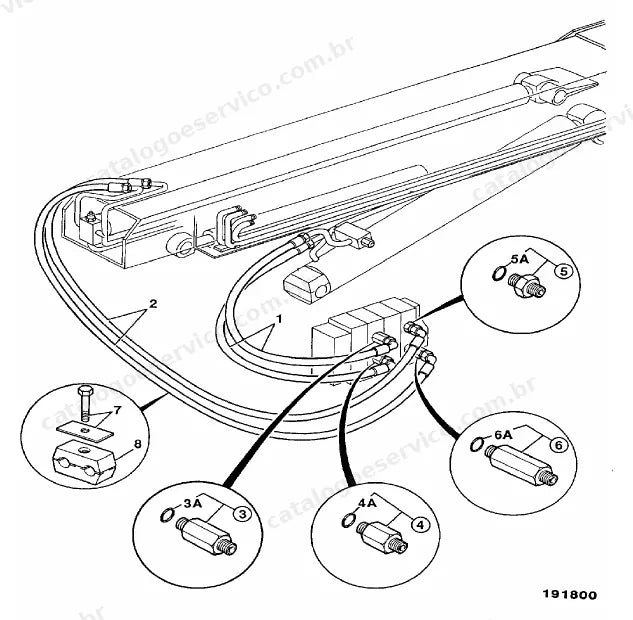 Catálogo de peças JCB 504B — vista explodida 2 de 4