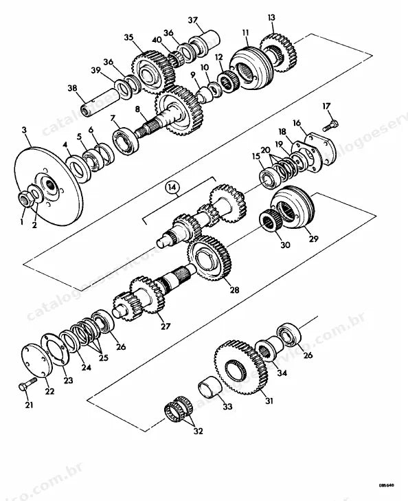 Catálogo de peças JCB 505-19 F.M — vista explodida 1 de 4
