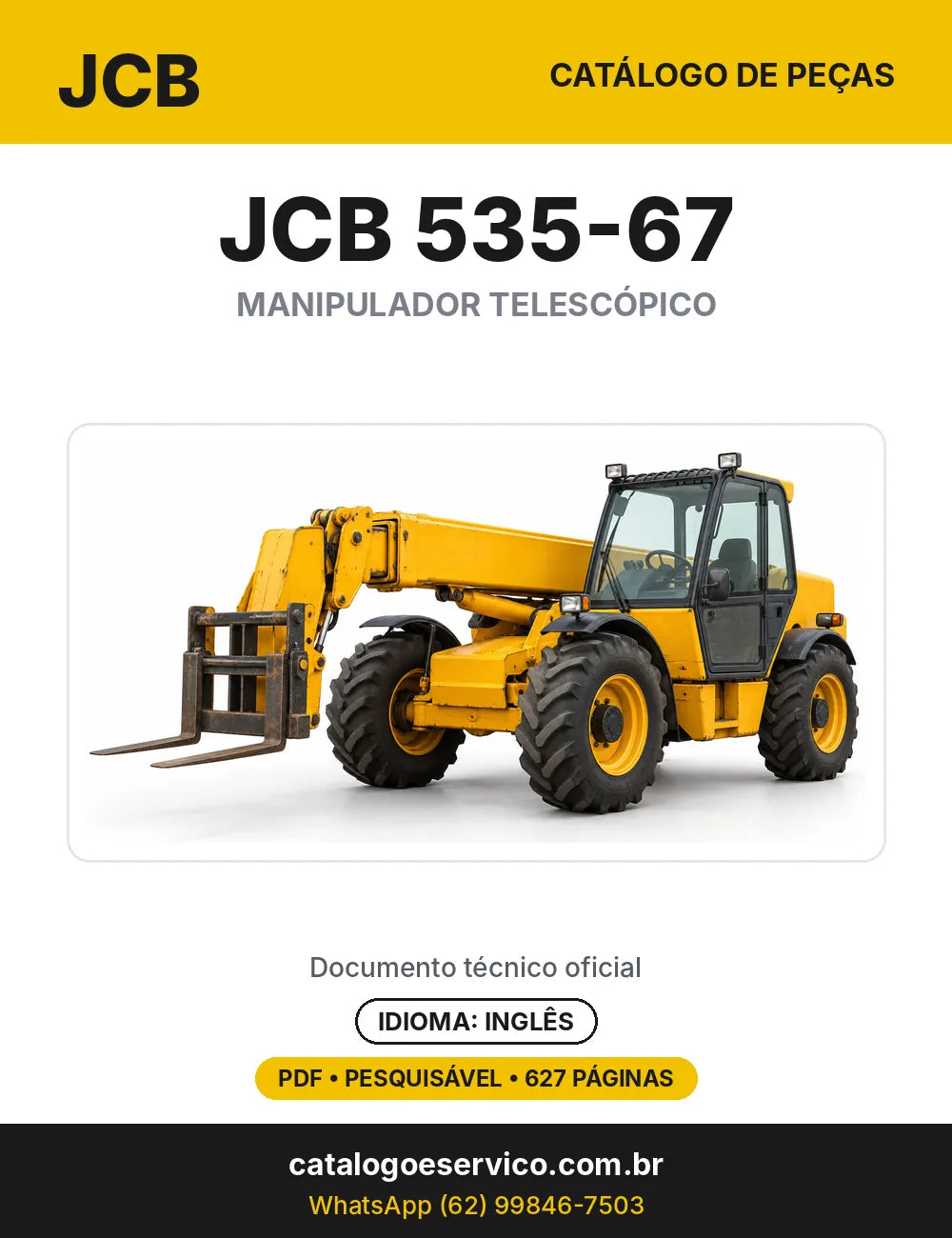 Catálogo de peças JCB 535-67 — capa do catálogo em PDF