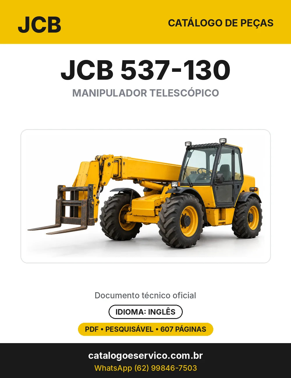 Catálogo de peças JCB 537-130 — capa do catálogo em PDF