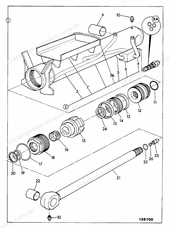 Catálogo de peças JCB 540-120 — vista explodida 3 de 4