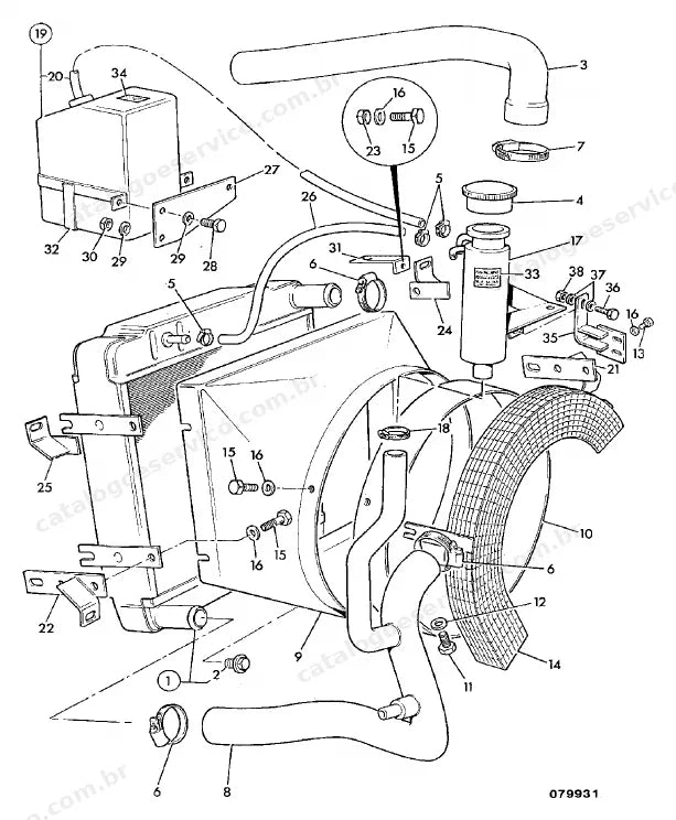 Catálogo de peças JCB 540B-4 — vista explodida 1 de 4