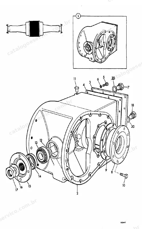 Catálogo de peças JCB 540B-4 — vista explodida 3 de 4