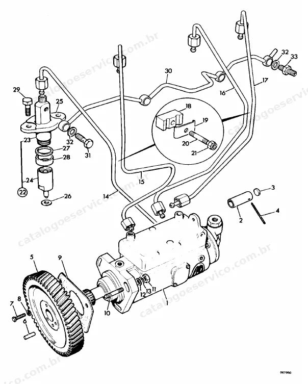 Catálogo de peças JCB 540BM-4 — vista explodida 1 de 4