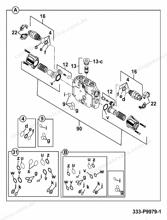 Catálogo de peças JCB 8065ZTS — vista explodida 2 de 4