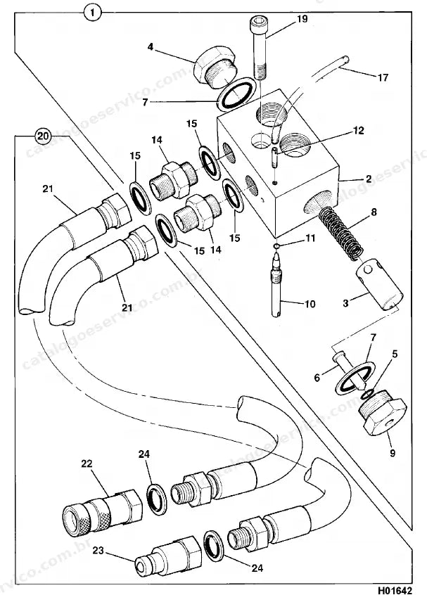 Catálogo de peças JCB Compact I 5087 — vista explodida 2 de 4