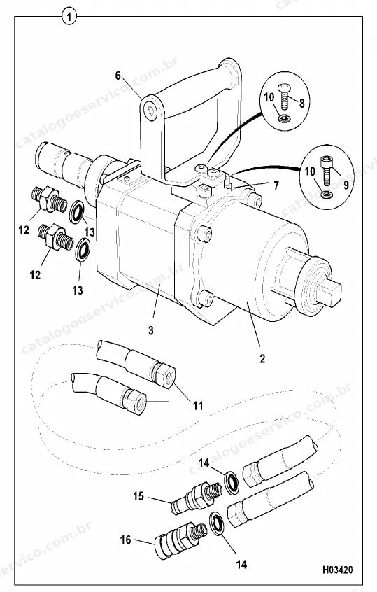 Catálogo de peças JCB Compact II 5108 — vista explodida 1 de 4