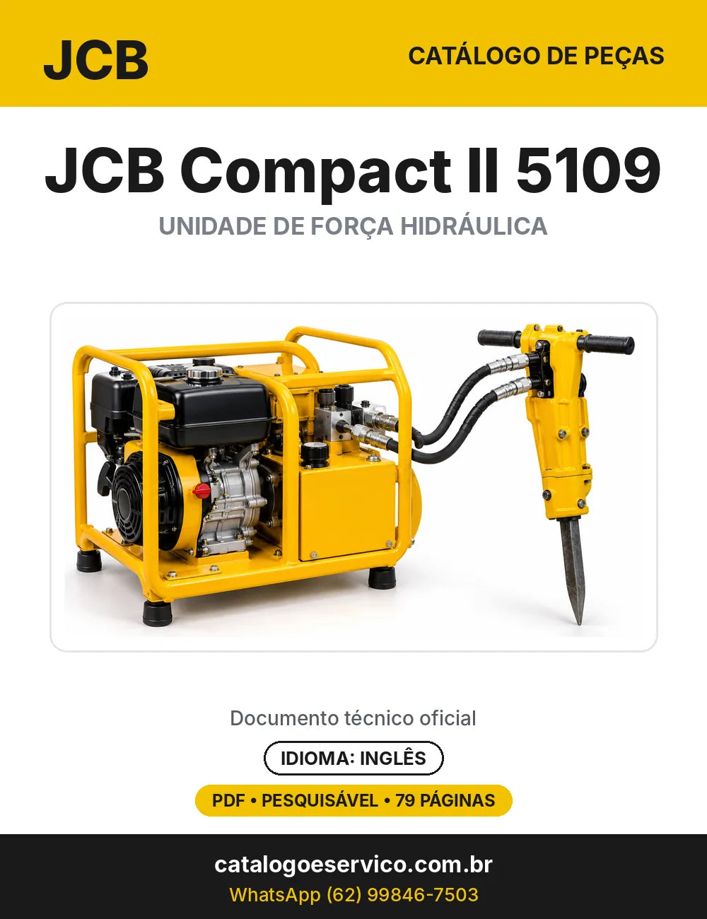 Catálogo de peças JCB Compact II 5109 — capa do catálogo em PDF