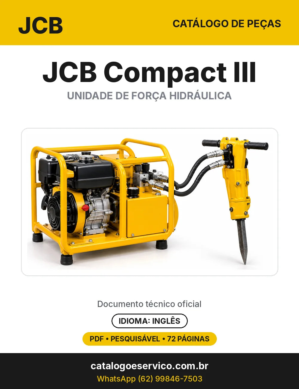 Catálogo de peças JCB Compact III — capa do catálogo em PDF