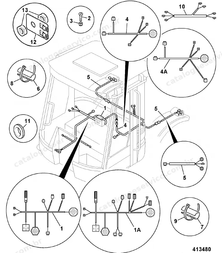 Catálogo de peças JCB Fastrac 2135ABS — vista explodida 2 de 4