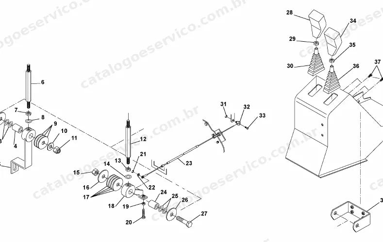 Catálogo de peças JCB FM30 — vista explodida 2 de 4