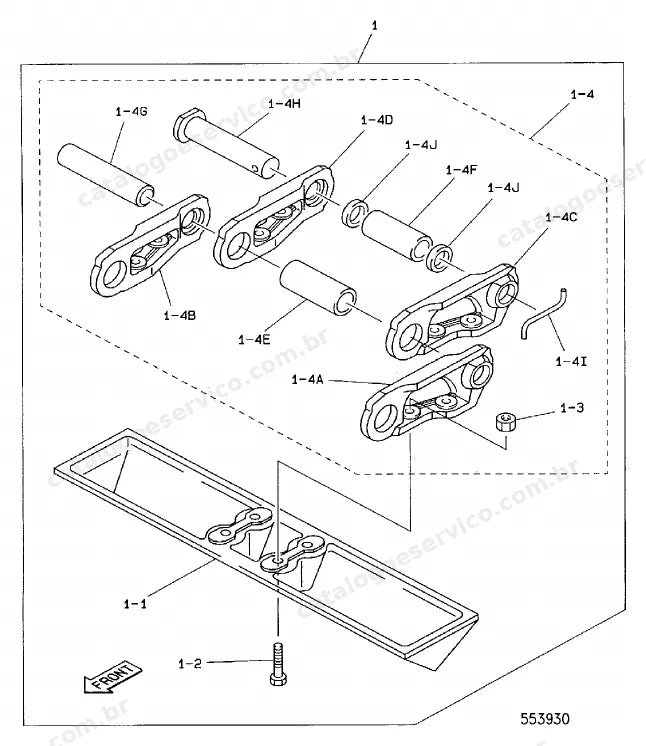 Catálogo de peças JCB JS70 — vista explodida 1 de 4