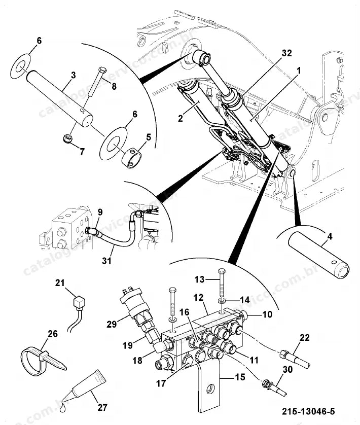 Catálogo de peças JCB JZ255 — vista explodida 1 de 4