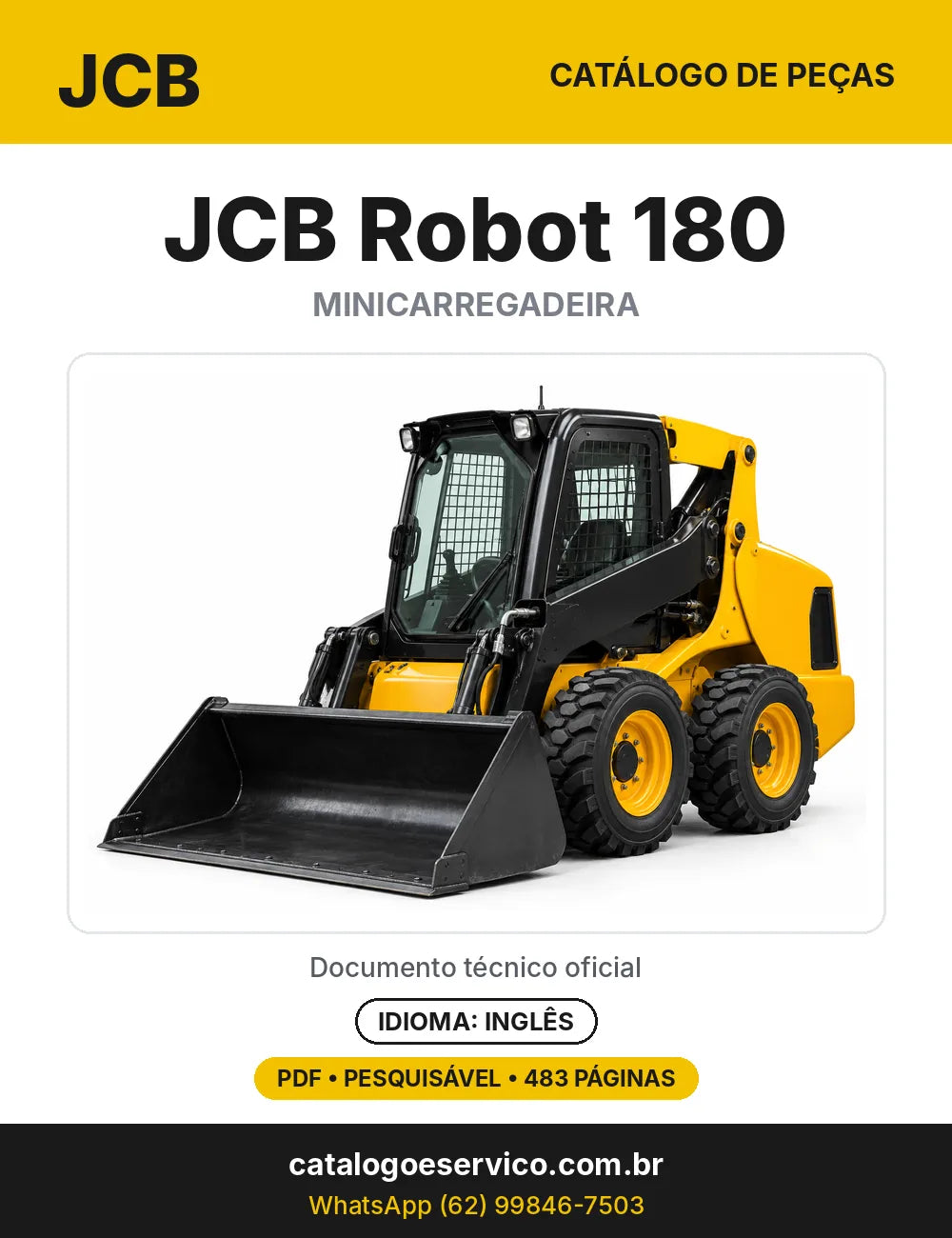 Catálogo de peças JCB Robot 180 — capa do catálogo em PDF