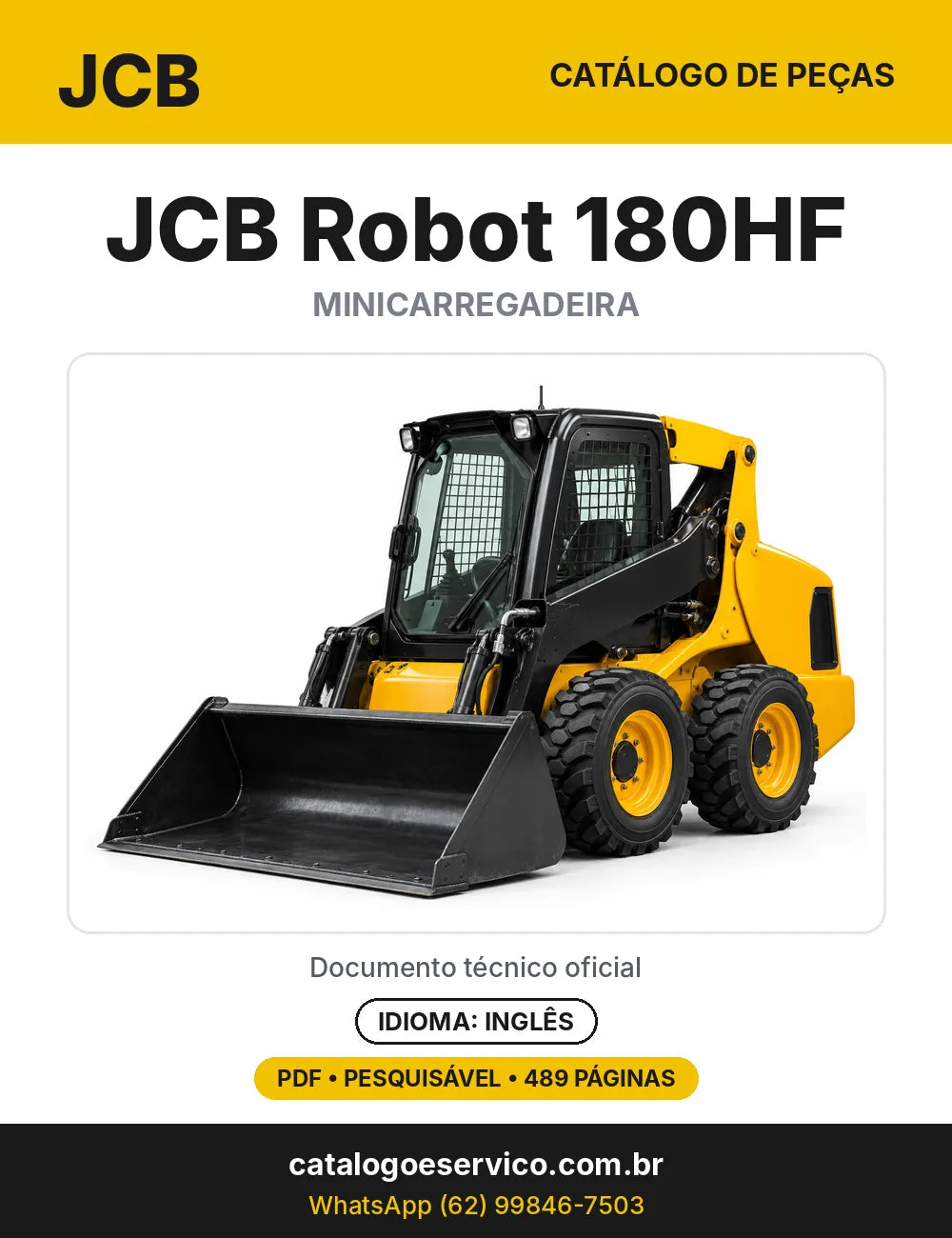 Catálogo de peças JCB Robot 180HF — capa do catálogo em PDF