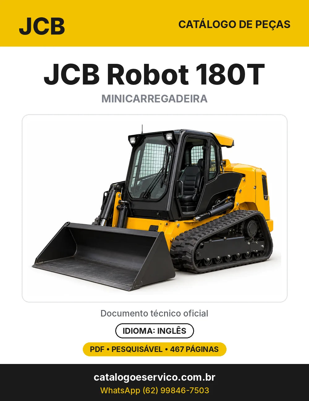 Catálogo de peças JCB Robot 180T — capa do catálogo em PDF