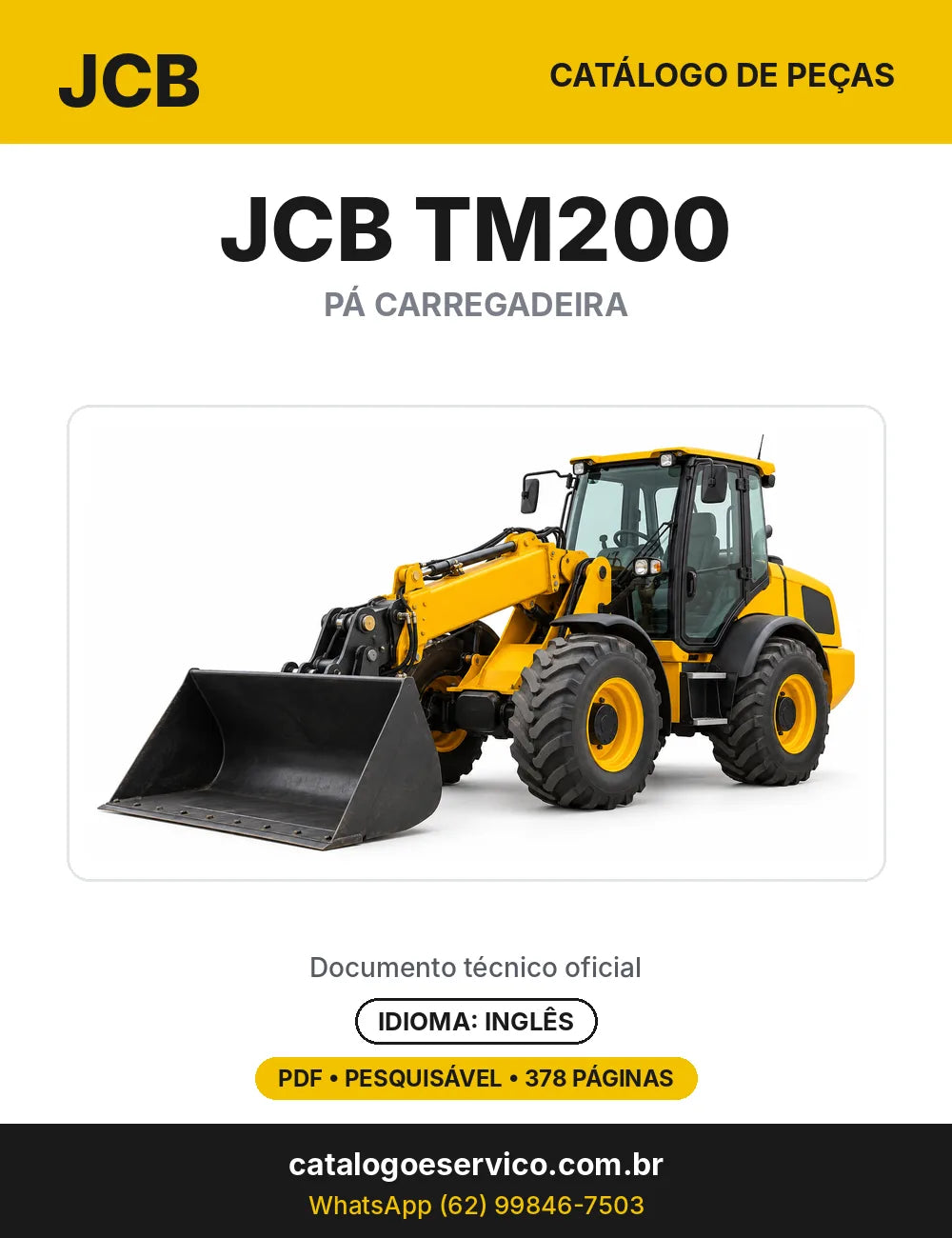 Catálogo de peças JCB TM200 — capa do catálogo em PDF