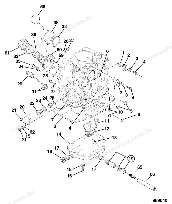Catálogo de peças JCB VMP40 — vista explodida 3 de 4