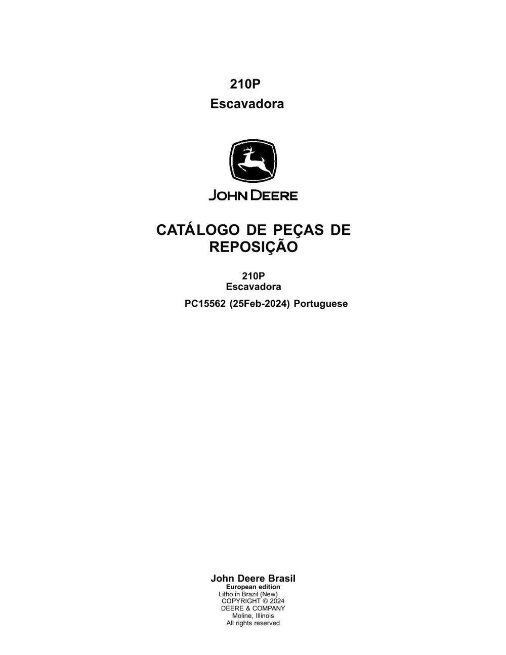 Catálogo de Peças John Deere 210P