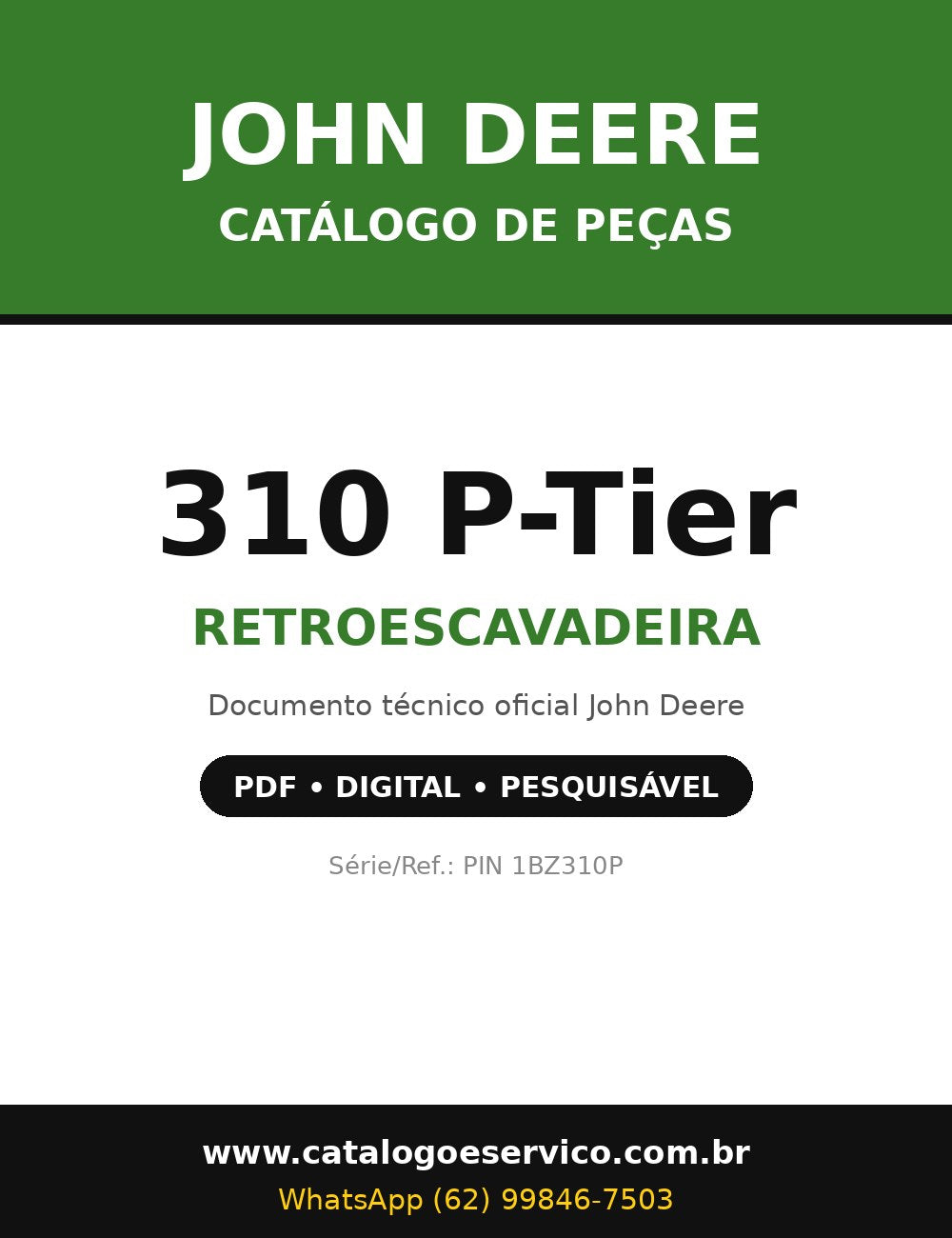 Catálogo de Peças John Deere - 310 P-Tier - Retroescavadeira