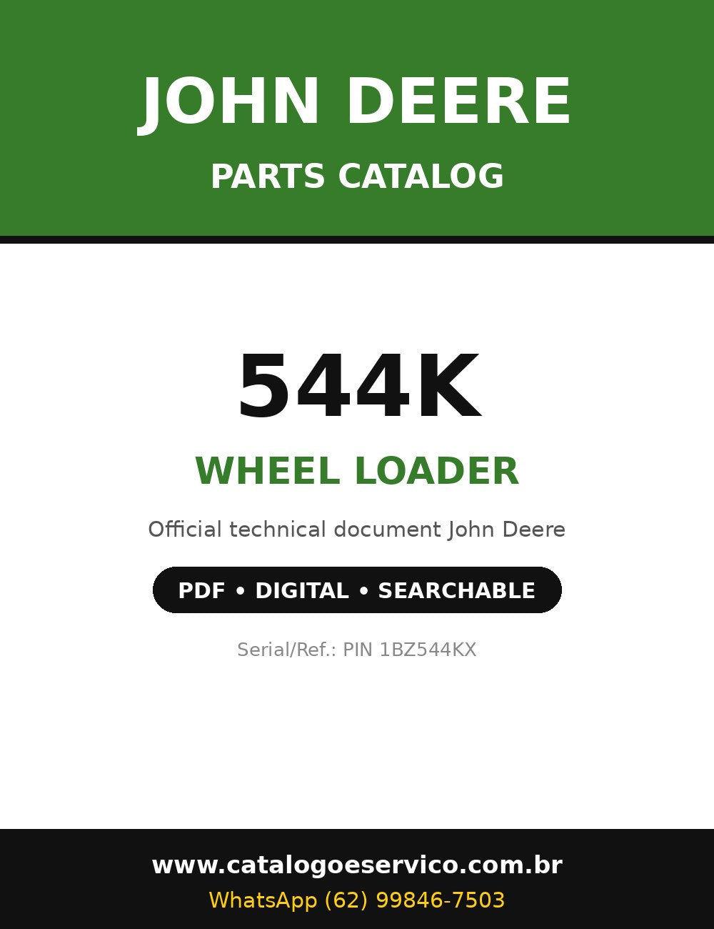 Catálogo de Peças John Deere - 544K - Pá Carregadeira (Inglês)