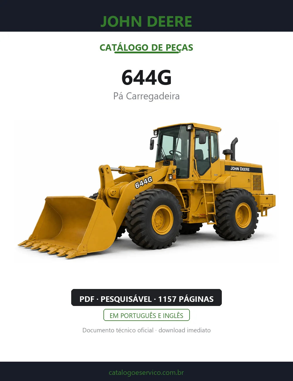 Catálogo de Peças John Deere 644G — capa