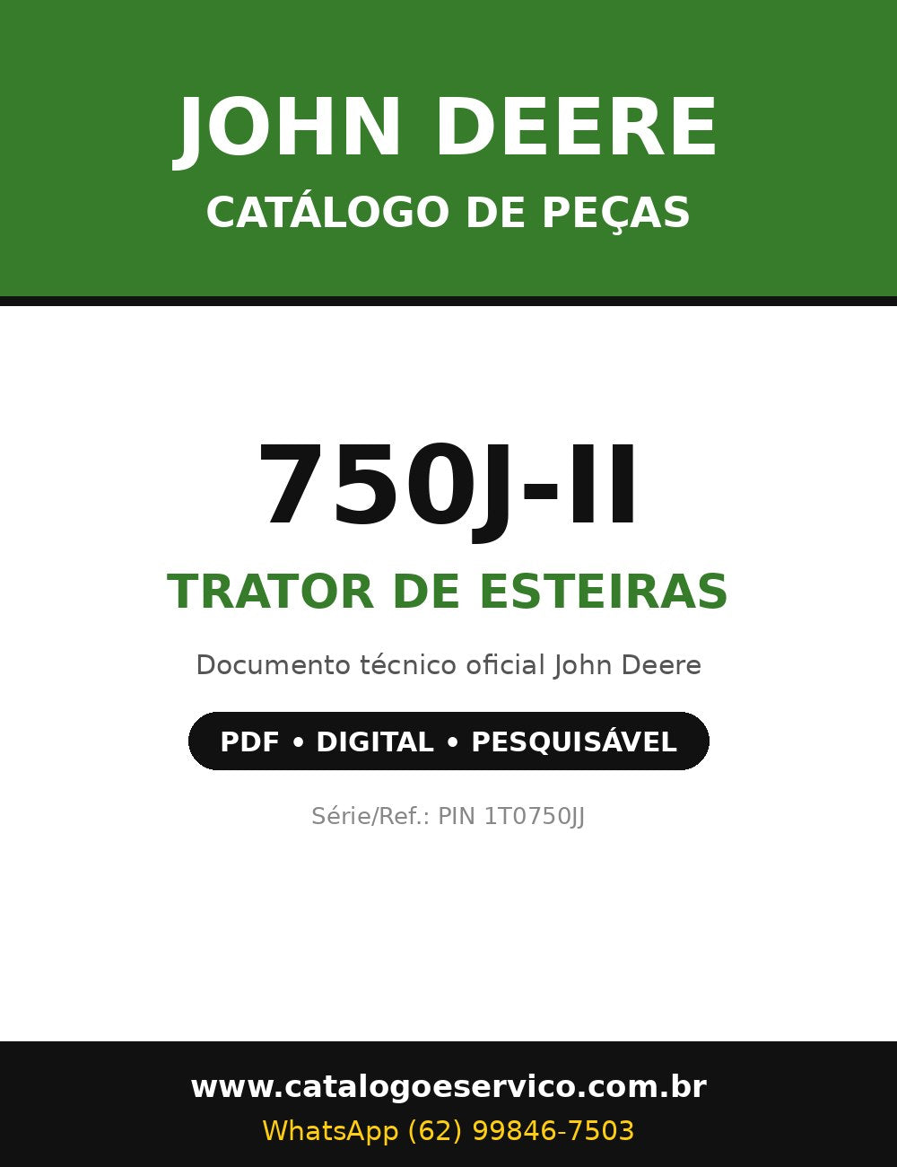 Catálogo de Peças John Deere - 750J-II - Trator de Esteiras