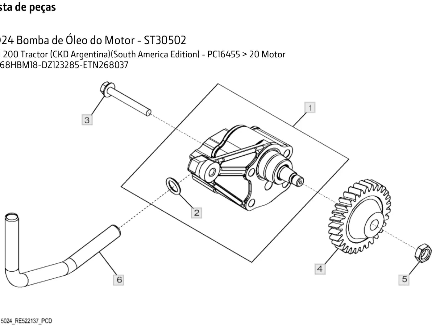 Catálogo de Peças John Deere 7M200 — página interna 1