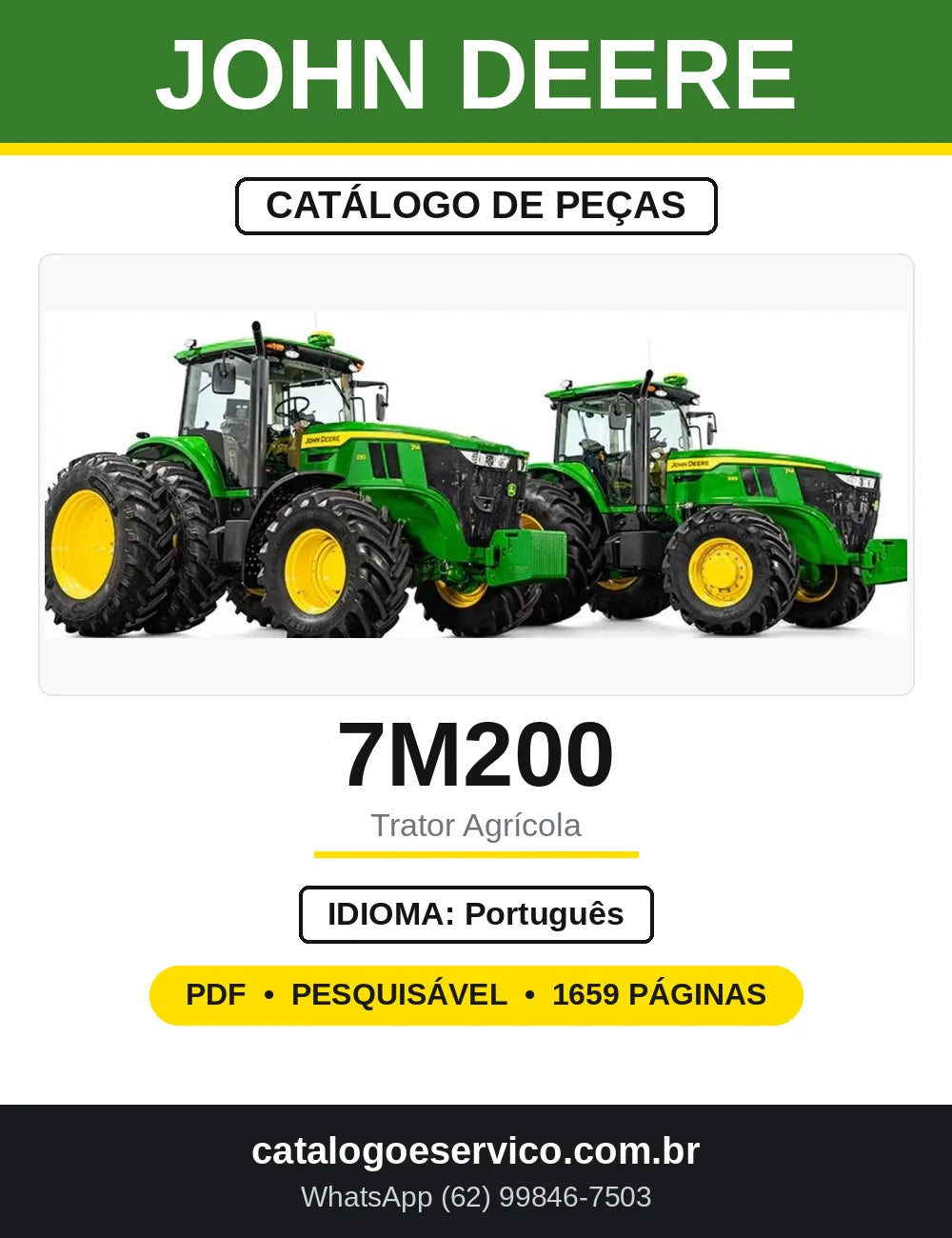 Catálogo de Peças John Deere 7M200 — capa