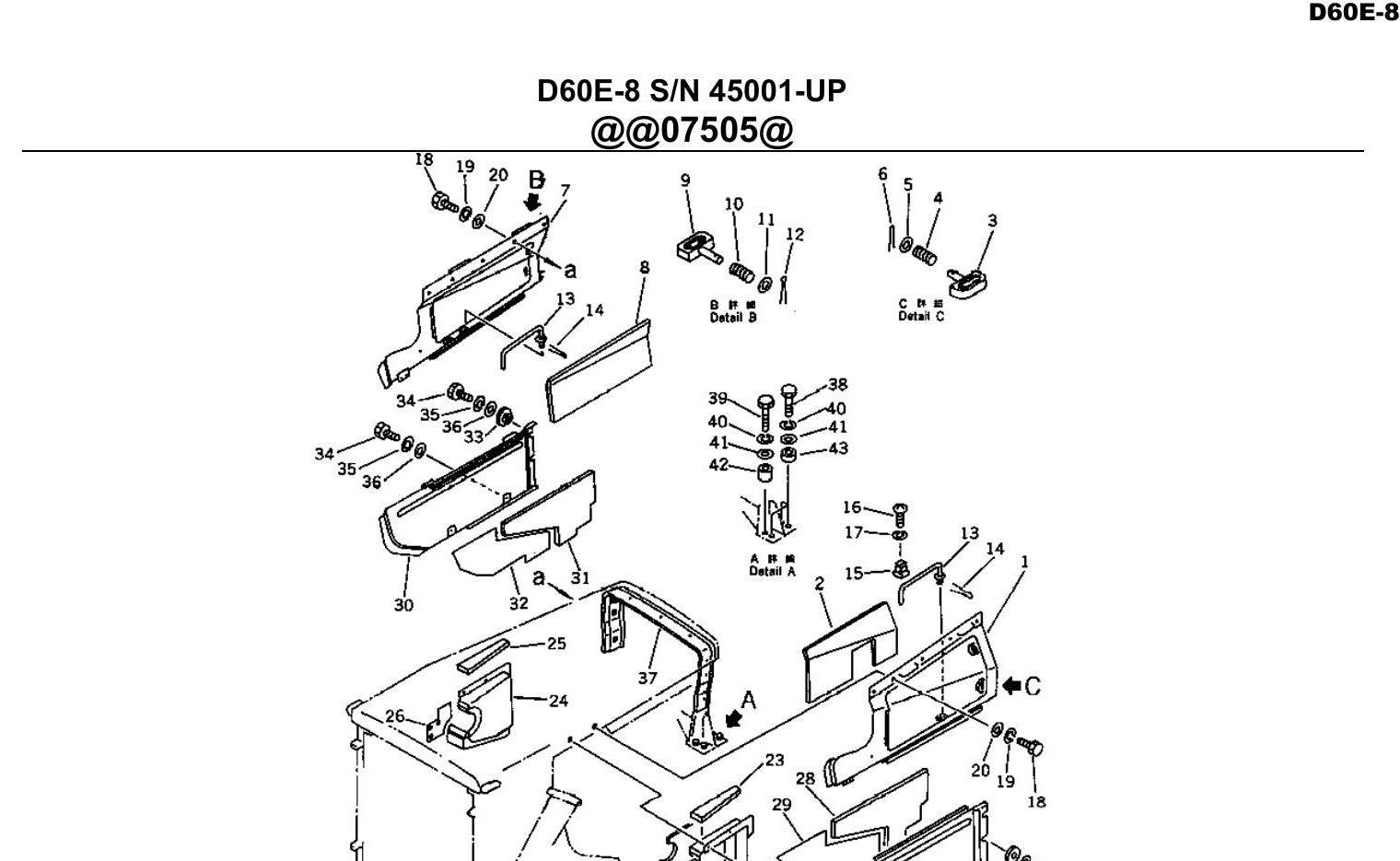Catalogo De Pecas Komatsu - D60e-8 - vista explodida 1