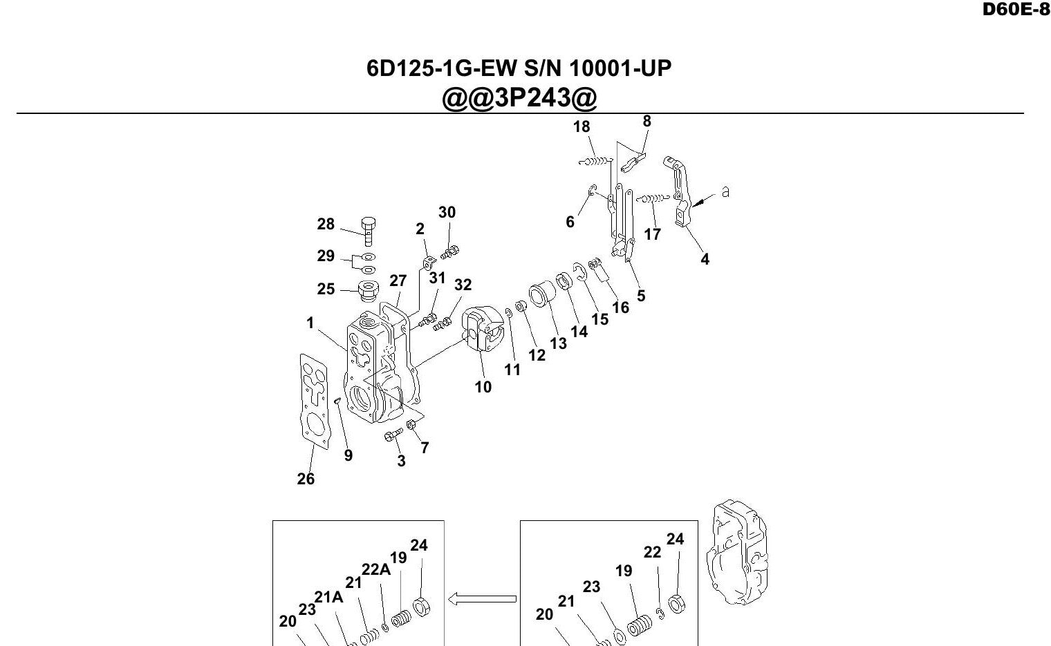 Catalogo De Pecas Komatsu - D60e-8 - vista explodida 3